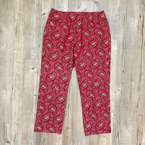Vintage Ralph Lauren - Red & White Paisley‎ Crop Capri Pants Size 6 EUC